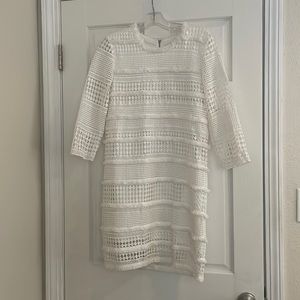 Elliatt White lace cut out long sleeve dress